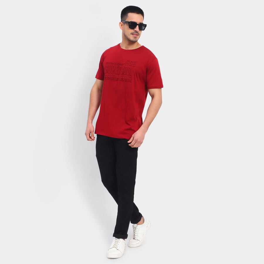 Men's 100% Cotton T-Shirt, Maroon, large image number null